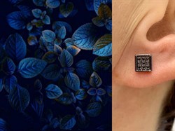 *Пусеты Черный Бр цв Белое арт. С00825-205-647 вес 2,11 г - фото 133725