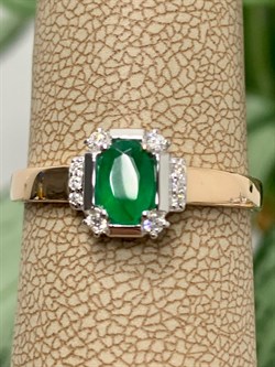 *Кольцо р.19,5 Изумруд цв Красное арт. К1730-123-353 вес 2,24 г - фото 133750