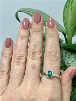 *Кольцо р.19,5 Изумруд цв Красное арт. К1730-123-353 вес 2,24 г - фото 133751