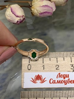 *Кольцо р.19,5 Изумруд цв Красное арт. К1730-123-353 вес 2,24 г - фото 133752