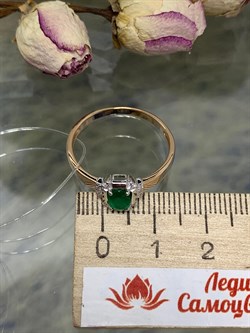 *Кольцо р.19,5 Изумруд цв Красное арт. К1730-123-353 вес 2,24 г - фото 133753