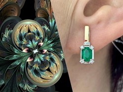 *Серьги Изумруд цв Красное арт. С1730-123-528 вес 3,03 г - фото 133756