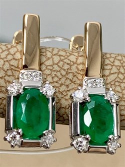*Серьги Изумруд цв Красное арт. С1730-123-528 вес 3,03 г - фото 133757