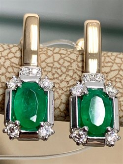*Серьги Изумруд цв Красное арт. С1730-123-528 вес 3,03 г - фото 133758