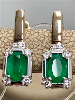 *Серьги Изумруд цв Красное арт. С1730-123-528 вес 3,03 г - фото 133759