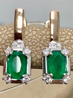 *Серьги Изумруд цв Красное арт. С1730-123-528 вес 3,03 г - фото 133760