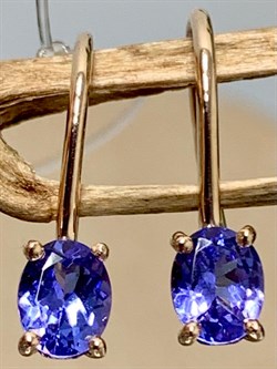 *Серьги Петли Танзанит Африка цв Красное арт. С1299Ю-108-052 вес 1,06 г - фото 133801