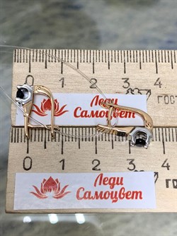 *Серьги Черный Бр Синий Сапфир цв Красное арт. С0919-102/5-198 вес 3,08 г - фото 133911 *Серьги Черный Бр Синий Сапфир цв Красное арт. С0919-102/5-198 вес 3,08 г - фото 133911