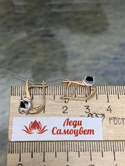 *Серьги Черный Бр Синий Сапфир цв Красное арт. С0919-102/5-198 вес 3,08 г - фото 133912 *Серьги Черный Бр Синий Сапфир цв Красное арт. С0919-102/5-198 вес 3,08 г - фото 133912