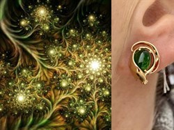 *Серьги Хромдиопсид цв Красное арт. 20711322-041 вес 4,06 г - фото 133985