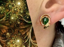 *Серьги Хромдиопсид цв Красное арт. 20711322-041 вес 4,06 г - фото 133986