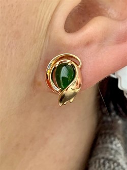 *Серьги Хромдиопсид цв Красное арт. 20711322-041 вес 4,06 г - фото 133987