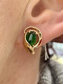 *Серьги Хромдиопсид цв Красное арт. 20711322-041 вес 4,06 г - фото 133988