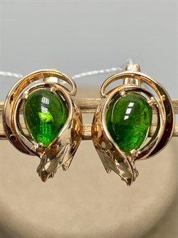 *Серьги Хромдиопсид цв Красное арт. 20711322-041 вес 4,06 г - фото 133992