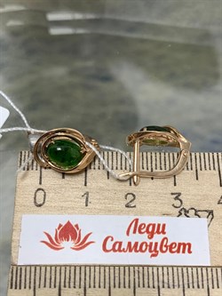 *Серьги Хромдиопсид цв Красное арт. 20711322-041 вес 4,06 г - фото 133998