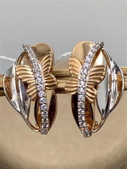 *Серьги Белый Фианит цв Красное 10-02-0001-26378-732 Вес 3,73 г - фото 134271 *Серьги Белый Фианит цв Красное 10-02-0001-26378-732 Вес 3,73 г - фото 134271