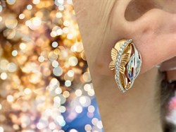 *Серьги Белый Фианит цв Красное 10-02-0001-26378-732 Вес 3,73 г - фото 134273 *Серьги Белый Фианит цв Красное 10-02-0001-26378-732 Вес 3,73 г - фото 134273