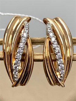 *Серьги Белый Фианит цв Красное 10-02-0001-26296-974 Вес 2,96 г - фото 134291