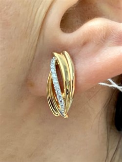 *Серьги Белый Фианит цв Красное 10-02-0001-26296-974 Вес 2,96 г - фото 134294