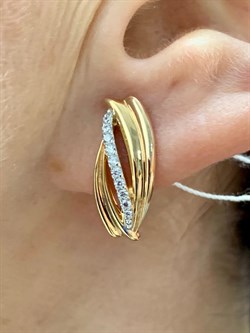 *Серьги Белый Фианит цв Красное 10-02-0001-26296-974 Вес 2,96 г - фото 134295