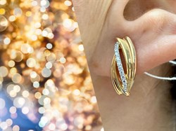 *Серьги Белый Фианит цв Красное 10-02-0001-26296-974 Вес 2,96 г - фото 134296