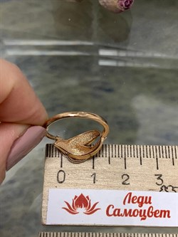 *Кольцо р.16,5 Белый Фианит цв Красное 20-02-0001-26381-792 Вес 2,1 г - фото 134323