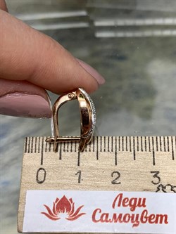 *Серьги Белый Фианит цв Красное 10-02-0001-26381-279 Вес 3,42 г - фото 134451