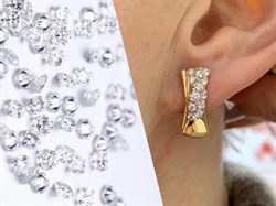 *Серьги Белый Фианит цв Красное 10-02-000S-26230-412 Вес 2,7 г - фото 134531 *Серьги Белый Фианит цв Красное 10-02-000S-26230-412 Вес 2,7 г - фото 134531