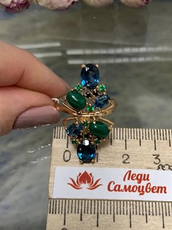 *Кольцо р.20 Орхидея Малахит Топаз Лондон цв Красное арт. 1643890-426 вес 5,83 г - фото 134534 *Кольцо р.20 Орхидея Малахит Топаз Лондон цв Красное арт. 1643890-426 вес 5,83 г - фото 134534