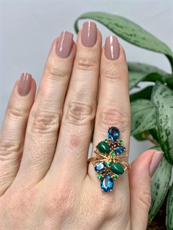 *Кольцо р.20 Орхидея Малахит Топаз Лондон цв Красное арт. 1643890-426 вес 5,83 г - фото 134536 *Кольцо р.20 Орхидея Малахит Топаз Лондон цв Красное арт. 1643890-426 вес 5,83 г - фото 134536