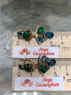 *Серьги Орхидея Малахит Топаз Лондон цв Красное арт. 2643890-427 вес 8,57 г - фото 134544 *Серьги Орхидея Малахит Топаз Лондон цв Красное арт. 2643890-427 вес 8,57 г - фото 134544