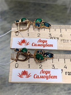 *Серьги Орхидея Малахит Топаз Лондон цв Красное арт. 2643890-427 вес 8,57 г - фото 134545 *Серьги Орхидея Малахит Топаз Лондон цв Красное арт. 2643890-427 вес 8,57 г - фото 134545