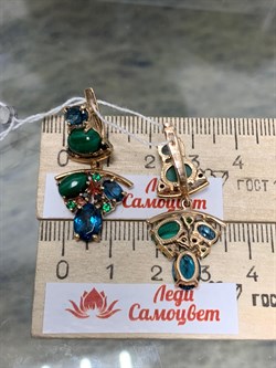 *Серьги Орхидея Малахит Топаз Лондон цв Красное арт. 2643890-427 вес 8,57 г - фото 134546 *Серьги Орхидея Малахит Топаз Лондон цв Красное арт. 2643890-427 вес 8,57 г - фото 134546