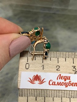 *Серьги Орхидея Малахит Топаз Лондон цв Красное арт. 2643890-427 вес 8,57 г - фото 134547 *Серьги Орхидея Малахит Топаз Лондон цв Красное арт. 2643890-427 вес 8,57 г - фото 134547