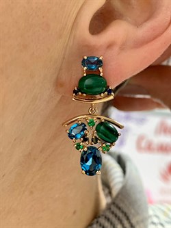 *Серьги Орхидея Малахит Топаз Лондон цв Красное арт. 2643890-427 вес 8,57 г - фото 134548 *Серьги Орхидея Малахит Топаз Лондон цв Красное арт. 2643890-427 вес 8,57 г - фото 134548