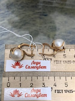 *Серьги Белый Жемчуг д.11,5-12 цв Красное арт. 2.0844.0.b-152 Вес 7,66 г - фото 134645 *Серьги Белый Жемчуг д.11,5-12 цв Красное арт. 2.0844.0.b-152 Вес 7,66 г - фото 134645