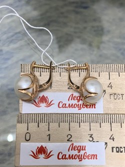 *Серьги Белый Жемчуг д.11,5-12 цв Красное арт. 2.0844.0.b-152 Вес 7,66 г - фото 134646 *Серьги Белый Жемчуг д.11,5-12 цв Красное арт. 2.0844.0.b-152 Вес 7,66 г - фото 134646