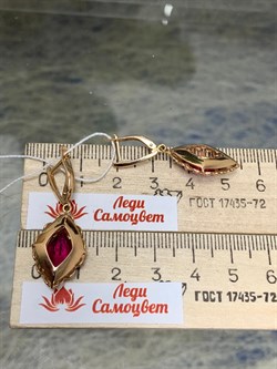*Серьги иск Корунд Рубин цв Красное арт. 02-3656-00-293-1110-46-258 вес 4,45 г - фото 134929 *Серьги иск Корунд Рубин цв Красное арт. 02-3656-00-293-1110-46-258 вес 4,45 г - фото 134929