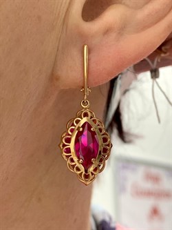 *Серьги иск Корунд Рубин цв Красное арт. 02-3656-00-293-1110-46-258 вес 4,45 г - фото 134935 *Серьги иск Корунд Рубин цв Красное арт. 02-3656-00-293-1110-46-258 вес 4,45 г - фото 134935