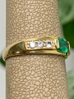 *Кольцо р.17,5 Изумруд цв Лимонное арт. 1830815-793 вес 1,94 г - фото 135850