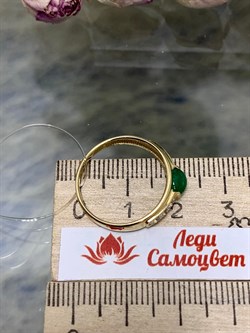*Кольцо р.18 Изумруд цв Лимонное арт. 1830815-800 вес 1,98 г - фото 135866