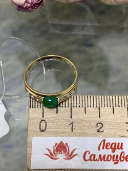 *Кольцо р.18 Изумруд цв Лимонное арт. 1830815-800 вес 1,98 г - фото 135867