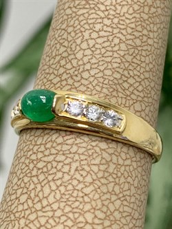 *Кольцо р.18 Изумруд цв Лимонное арт. 1830815-800 вес 1,98 г - фото 135871