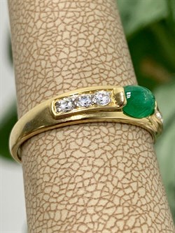 *Кольцо р.18 Изумруд цв Лимонное арт. 1830815-800 вес 1,98 г - фото 135872