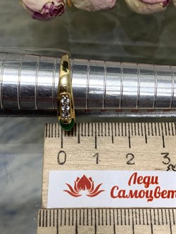 *Кольцо р.18 Изумруд цв Лимонное арт. 1830815-800 вес 1,98 г - фото 135875