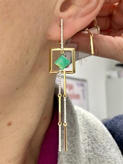 *Серьги Хризопраз цв Лимонное арт 2-308288-00-19-462 вес 7,32 г - фото 135897 *Серьги Хризопраз цв Лимонное арт 2-308288-00-19-462 вес 7,32 г - фото 135897