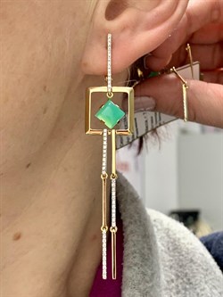 *Серьги Хризопраз цв Лимонное арт 2-308288-00-19-462 вес 7,32 г - фото 135898 *Серьги Хризопраз цв Лимонное арт 2-308288-00-19-462 вес 7,32 г - фото 135898