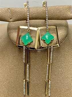 *Серьги Хризопраз цв Лимонное арт 2-308288-00-19-462 вес 7,32 г - фото 135902 *Серьги Хризопраз цв Лимонное арт 2-308288-00-19-462 вес 7,32 г - фото 135902