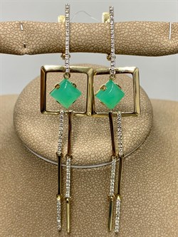 *Серьги Хризопраз цв Лимонное арт 2-308288-00-19-462 вес 7,32 г - фото 135904 *Серьги Хризопраз цв Лимонное арт 2-308288-00-19-462 вес 7,32 г - фото 135904