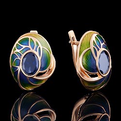 *Серьги Корунд синт цв Красное арт. 02-3801-00-293-1110-46-869 (вес 6,81 г) - фото 13591